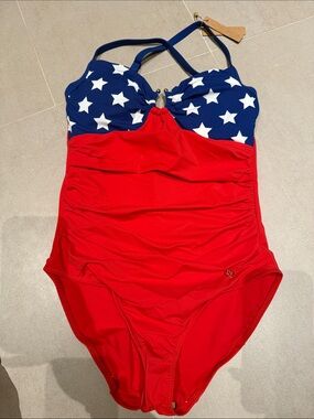Red and Navy Star One-Piece Swimsuit